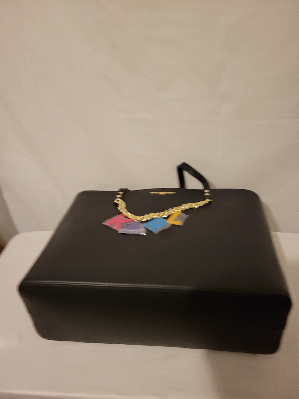 Karl Lagerfeld Black Tote Bag with Colorful KARL Charm - Picture 8 of 13
